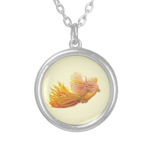 Phoenix Bird a Symbol of Renewal Silver Plated Necklace