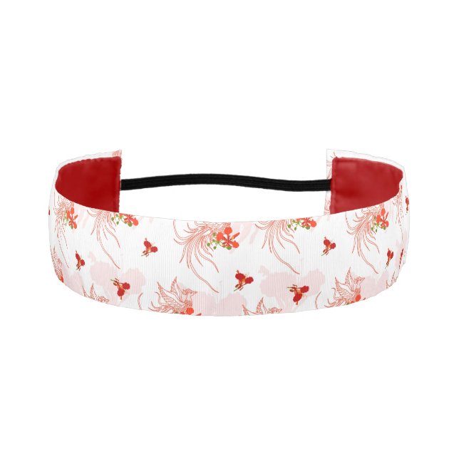 Phoenix Bird And Phoenix Flower Seamless Pattern Athletic Headband (Front)