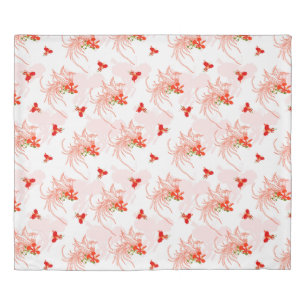 Phoenix Bird And Phoenix Flower Seamless Pattern Duvet Cover