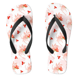 Phoenix Bird And Phoenix Flower Seamless Pattern Flip Flops