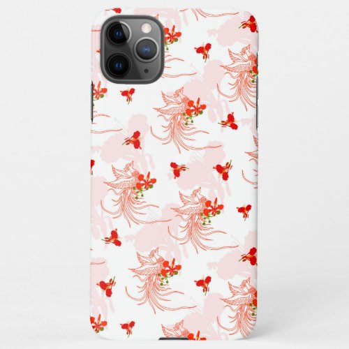Phoenix Bird And Phoenix Flower Seamless Pattern iPhone 11Pro Max Case