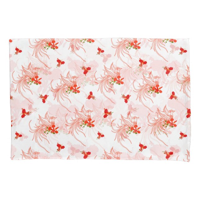 Phoenix Bird And Phoenix Flower Seamless Pattern Pillow Case (Front)