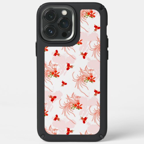 Phoenix Bird And Phoenix Flower Seamless Pattern Speck iPhone 13 Pro Max Case
