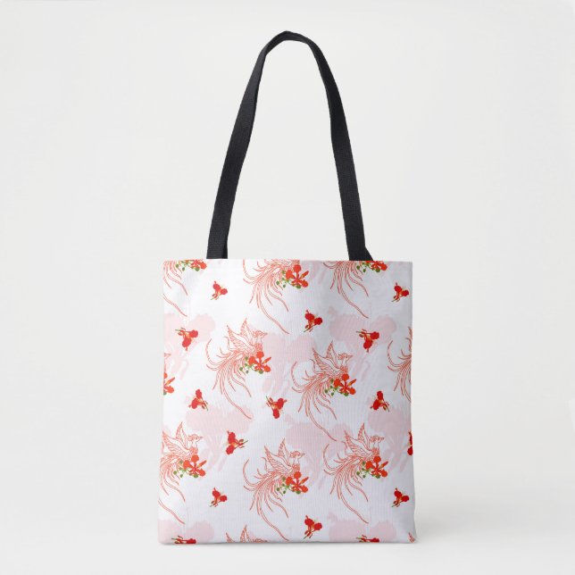 Phoenix Bird And Phoenix Flower Seamless Pattern Tote Bag (Front)