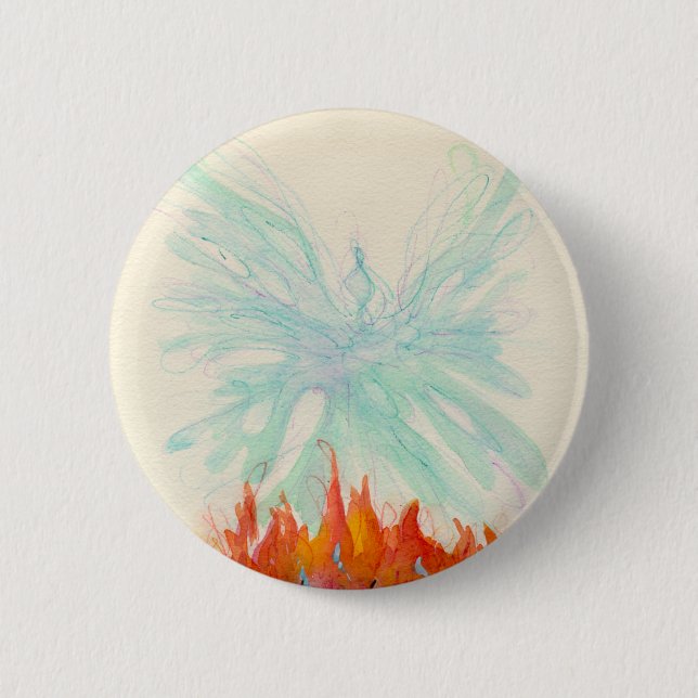PHOENIX BIRD by SHARON SHARPE Button (Front)