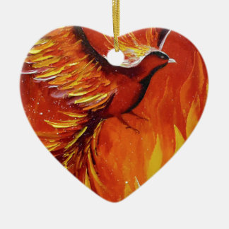 Phoenix bird ceramic ornament
