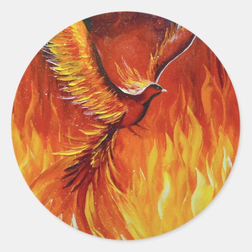 Phoenix bird classic round sticker