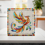 Phoenix Bird - colorful mosaic art Ceramic Tile<br><div class="desc">Phoenix Bird - colorful mosaic art</div>