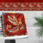 Phoenix Bird - colorful mosaic art Ceramic Tile<br><div class="desc">Phoenix Bird - colorful mosaic art</div>