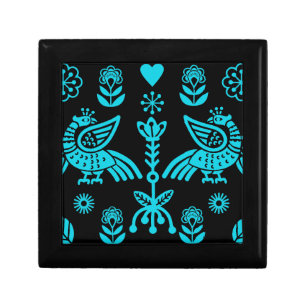 Phoenix Bird Folk Art Print Gift Box