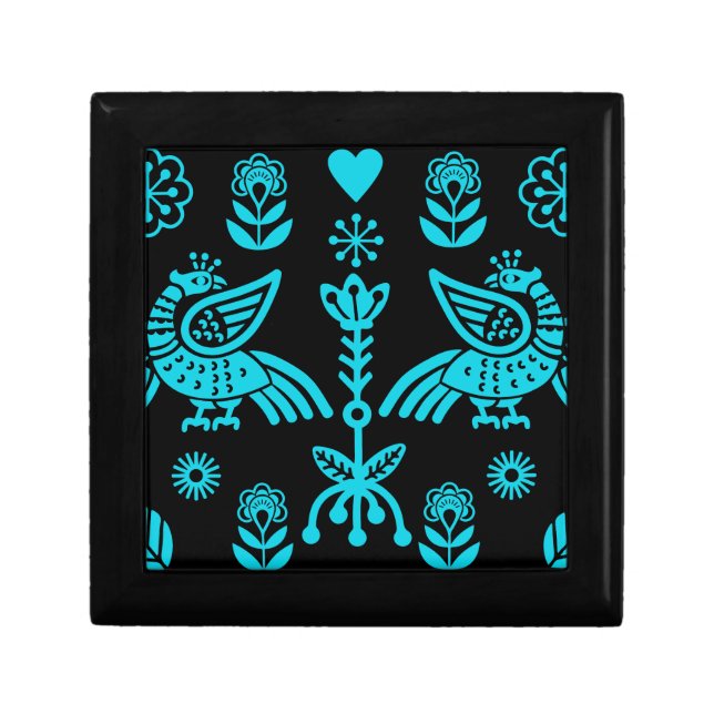 Phoenix Bird Folk Art Print Gift Box (Front)