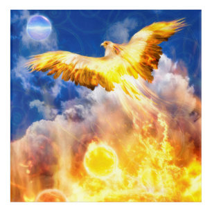 Phoenix Bird RISE ABOVE YOUR TROUBLES Acrylic Print