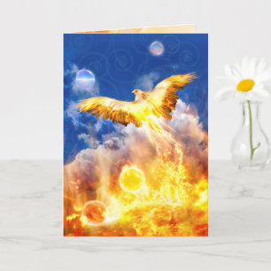 Phoenix Bird RISE ABOVE YOUR TROUBLES Card