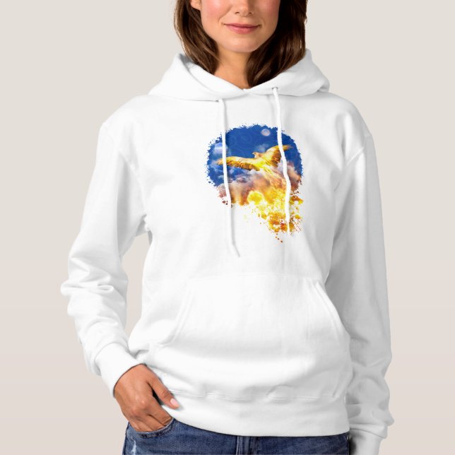 Phoenix Bird RISE ABOVE YOUR TROUBLES Hoodie (Front)
