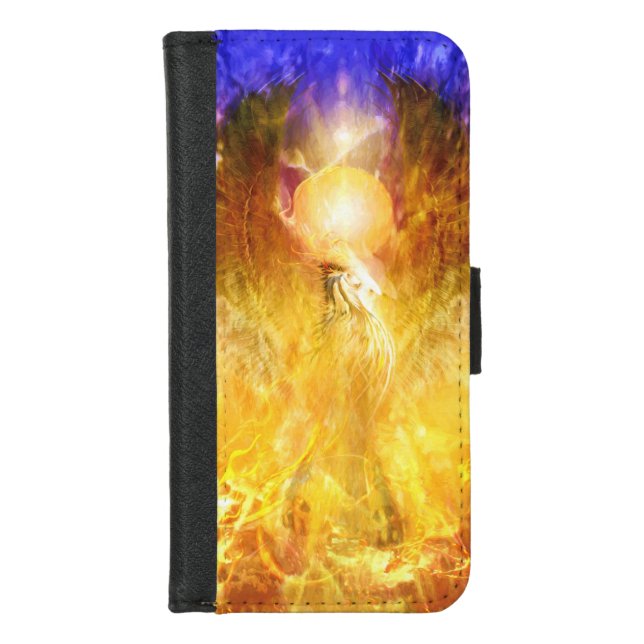 Phoenix Bird RISE ABOVE YOUR TROUBLES iPhone Wallet Case (Front)