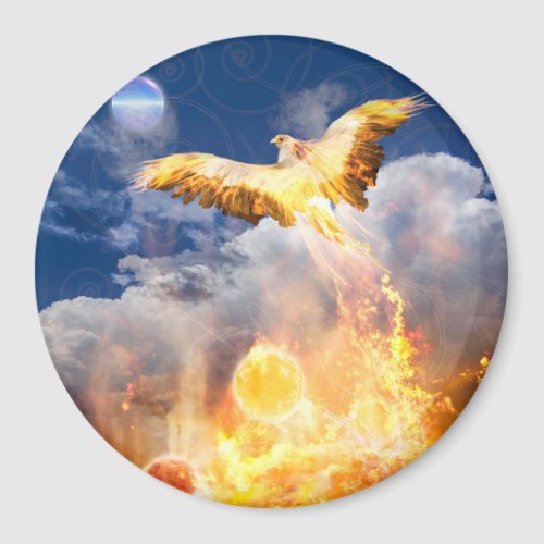 Phoenix Bird RISE ABOVE YOUR TROUBLES Magnet