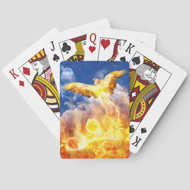 Phoenix Bird RISE ABOVE YOUR TROUBLES Poker Cards (Back)