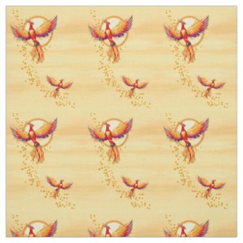 Phoenix Bird Rising 2 Fabric by uniqueprints at Zazzle