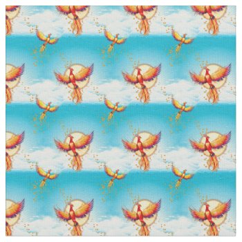 Phoenix Bird Rising Small Print Fabric by uniqueprints at Zazzle
