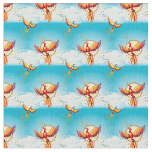 Phoenix Bird Rising Small Print Fabric