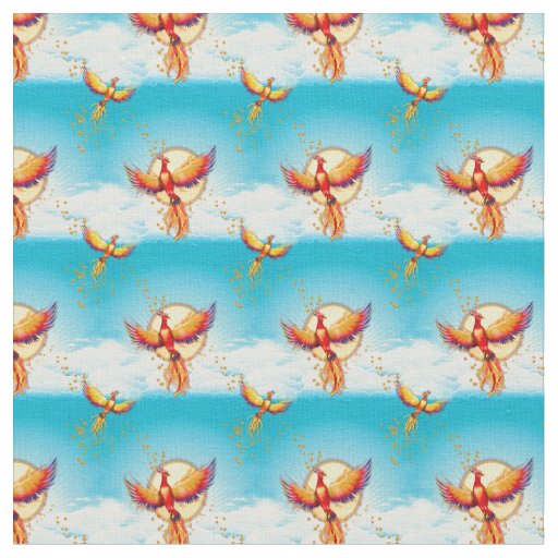 Phoenix Bird Rising Small Print Fabric
