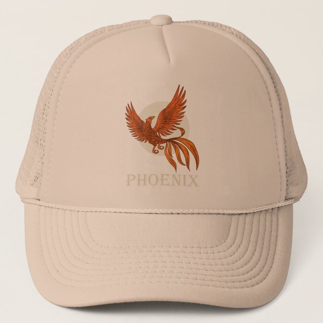 Phoenix bird rising  trucker hat (Front)