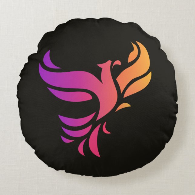 Phoenix bird round pillow (Front)
