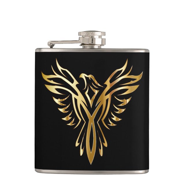 Phoenix Bird Wrapped Vinal Flask (Front)