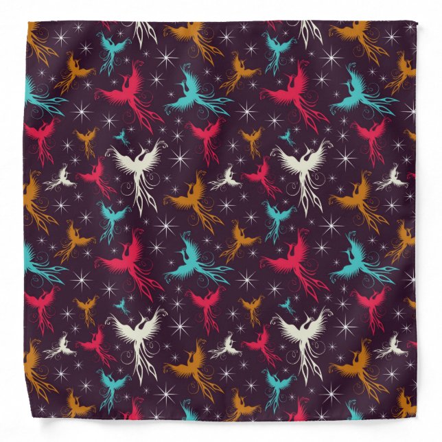 Phoenix Birds Figure Pattern Bandana (Front)