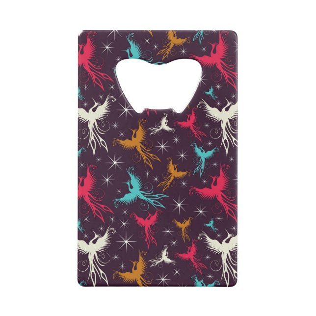 Phoenix Birds Figure Pattern Credit Card Bottle Opener (Front)