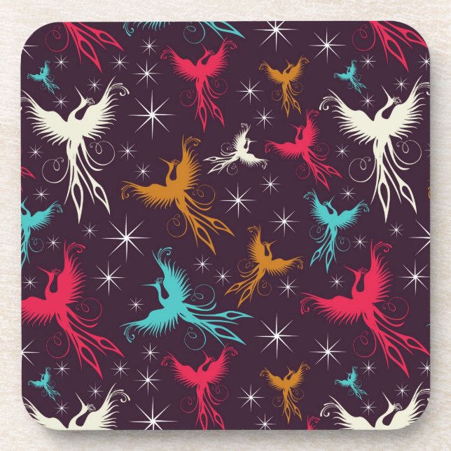 Phoenix Birds Figure Pattern Drink Coaster (Front)