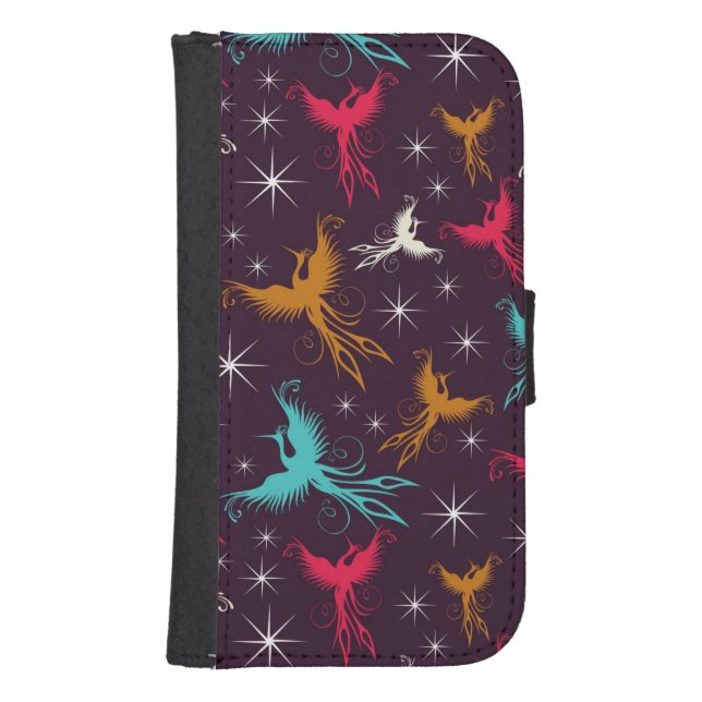 Phoenix Birds Figure Pattern Samsung Galaxy Wallet Case (Front)