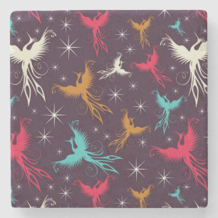 Phoenix Birds Figure Pattern Stone Coaster