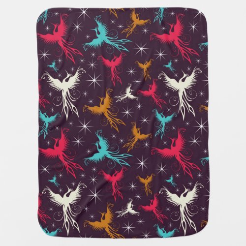 Phoenix Birds Figure Pattern Swaddle Blanket