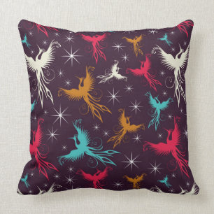 Phoenix Birds Figure Pattern Throw Pillow