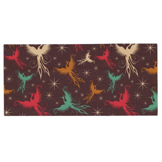 Phoenix Birds Figure Pattern Wood USB Flash Drive (Front)
