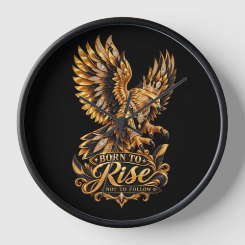 Phoenix Born to Rise Wall Clock – Golden Eagle