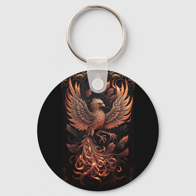 phoenix Button Key Ring (Front)