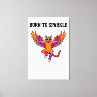 Phoenix Cat Canvas Wall Art – Magical Fire Kitty