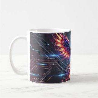 Phoenix Ceramic Mug – Vibrant Futuristic
