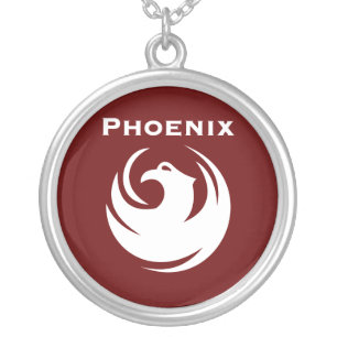Phoenix city flag silver plated necklace