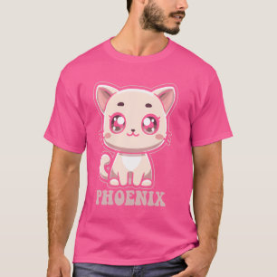Phoenix Cute Kitty Cat Design for Girls Name Phoen T-Shirt