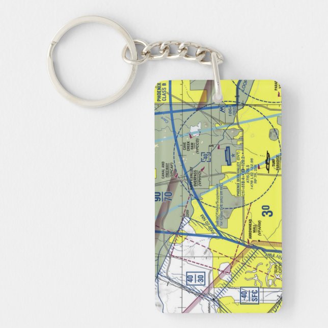Phoenix Deer Valley Airport chart / taxi diagram Keychain (Front)