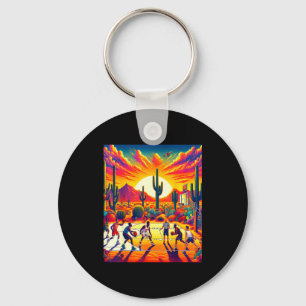 Phoenix desert sunset basketball_ heatwave keychain