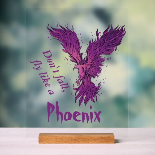 Phoenix design acrylic sign