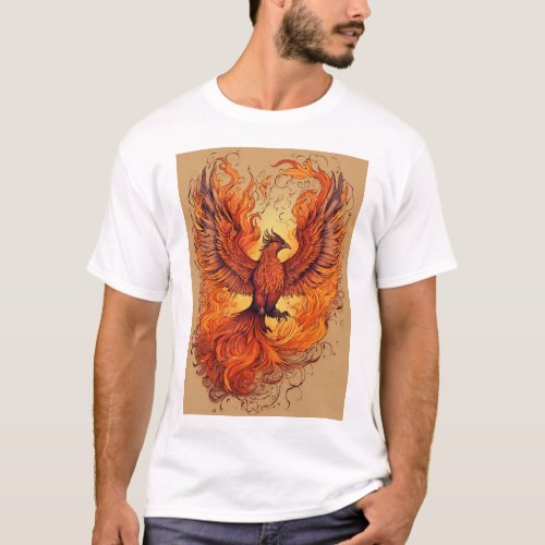 Phoenix Embrace Fiery Rebirth on Your T_Shirt