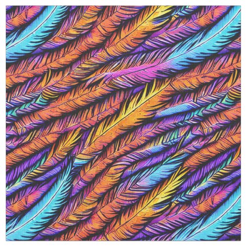 Phoenix Feather Multicolor  Fabric