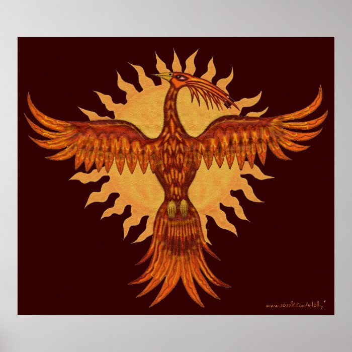 Phoenix fire bird cool art poster design