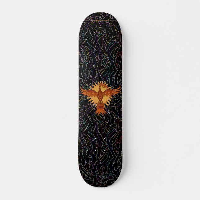 Phoenix fire bird cool skateboard design (Front)