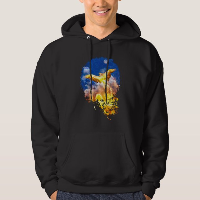 Phoenix Fire Bird RISE ABOVE YOUR TROUBLES Hoodie (Front)